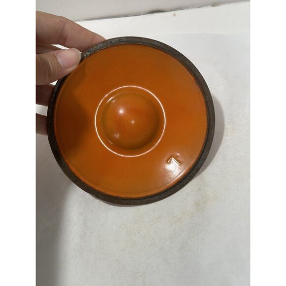 Le Creuset Flame Orange Enameled Cast Iron Pan Small Lid L Fits 4.5” Lid Only - Picture 3 of 7